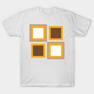 Orange and brown squares design T-Shirt